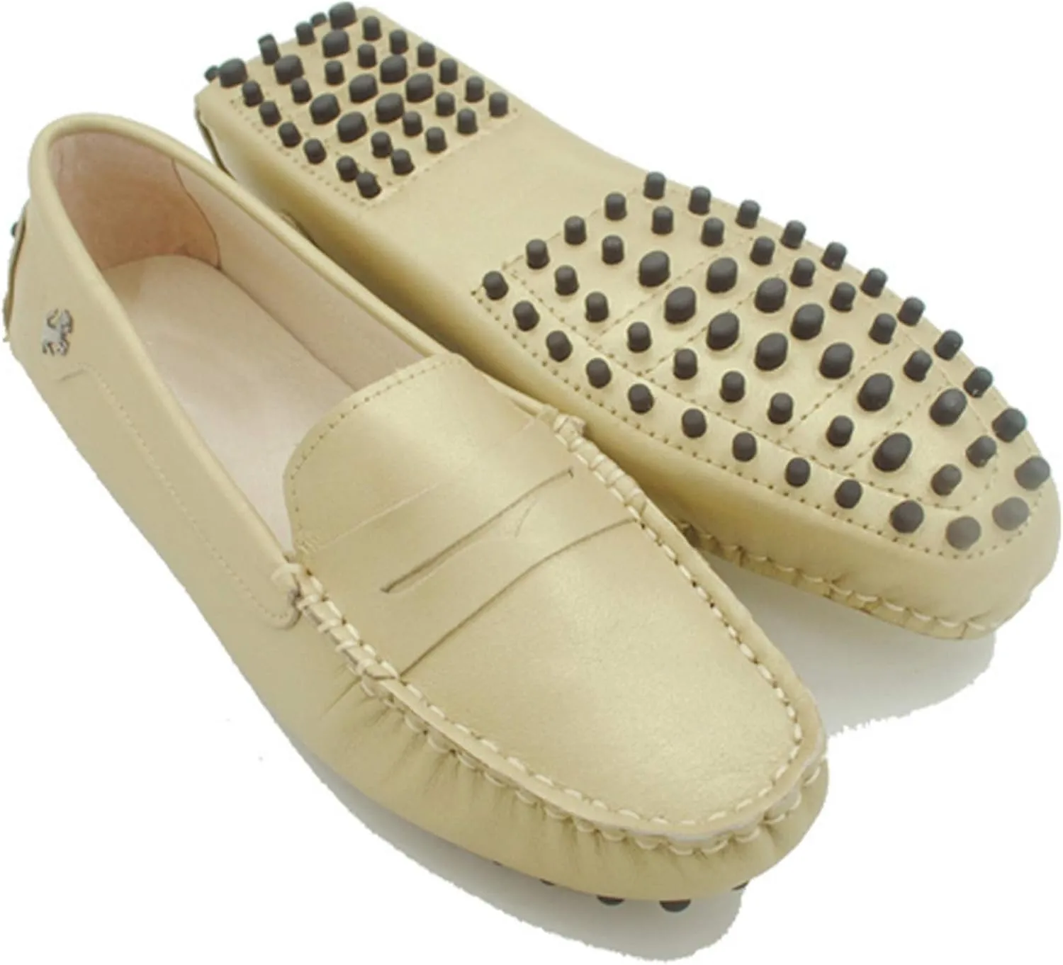 Minishion Womens Penny Loafers Quality Leather Dress Slip-ons Flats YB96018