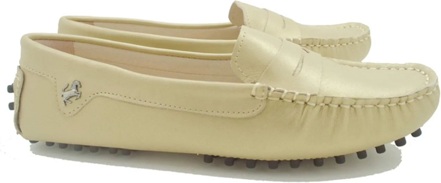 Minishion Womens Penny Loafers Quality Leather Dress Slip-ons Flats YB96018