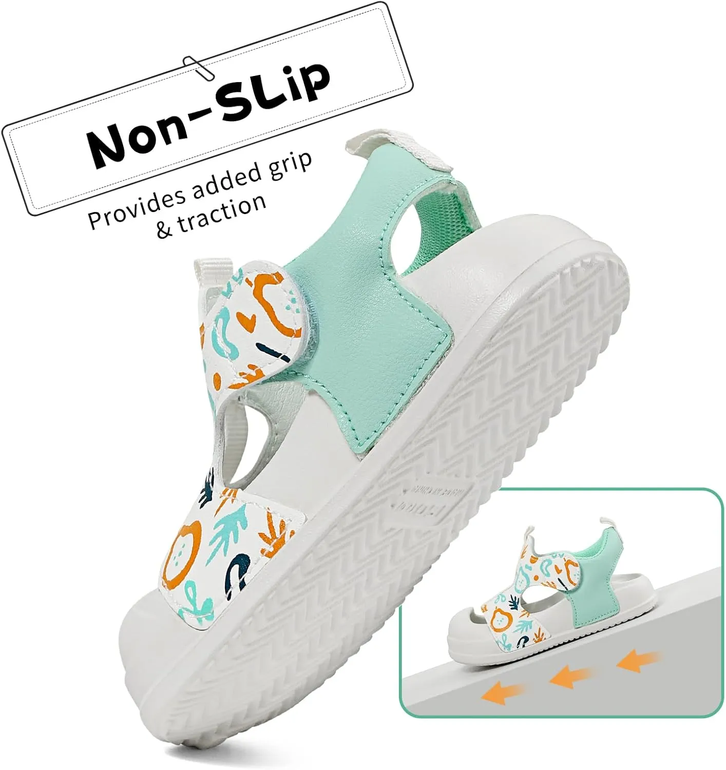 MK MATT KEELY Girls Boys Sandals Toddler Summer Closed Toe Athletic Sandals Kid Adjustable Non-slip Outdoor Sandal Lightweight Beach Shoes