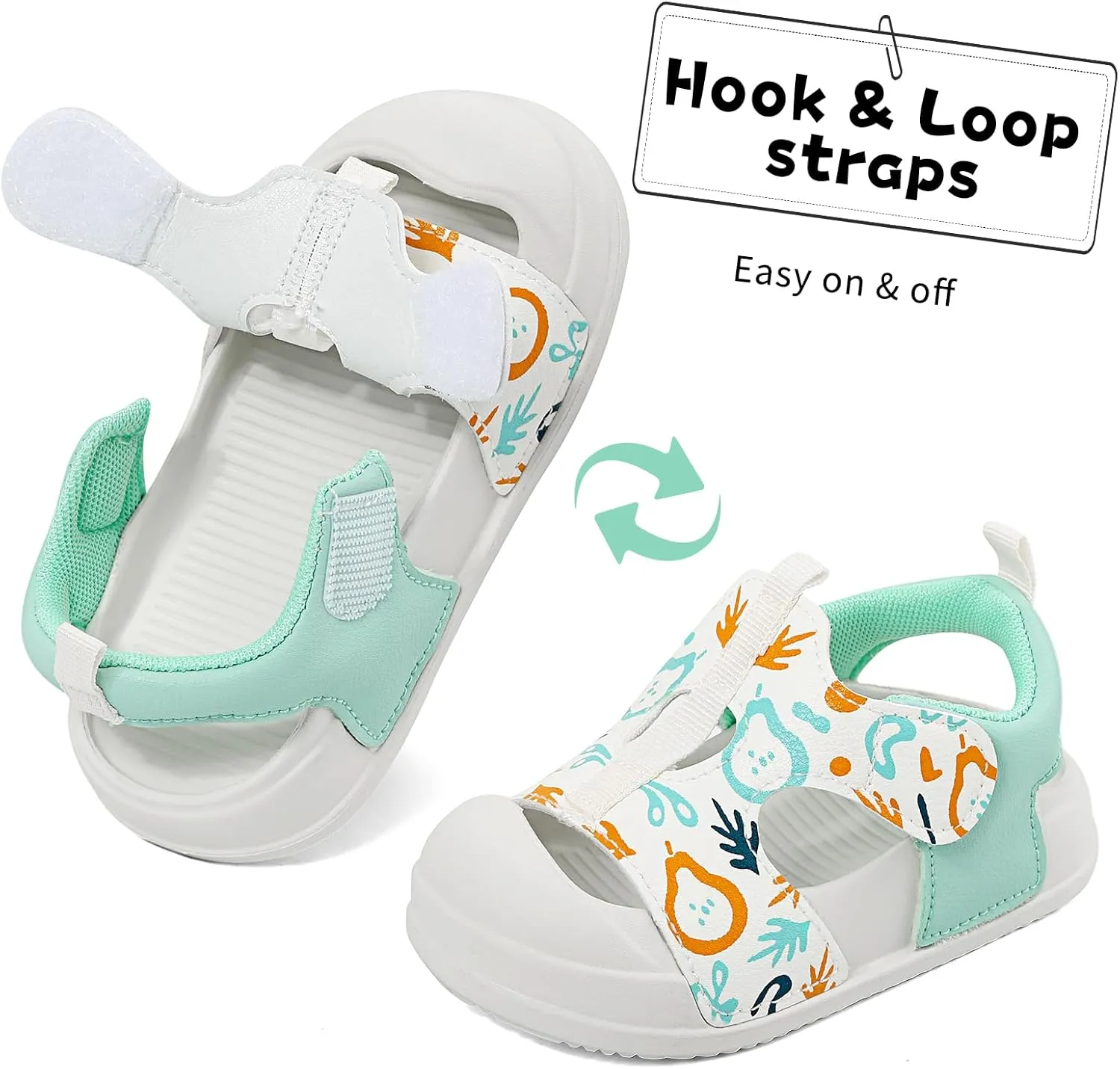 MK MATT KEELY Girls Boys Sandals Toddler Summer Closed Toe Athletic Sandals Kid Adjustable Non-slip Outdoor Sandal Lightweight Beach Shoes