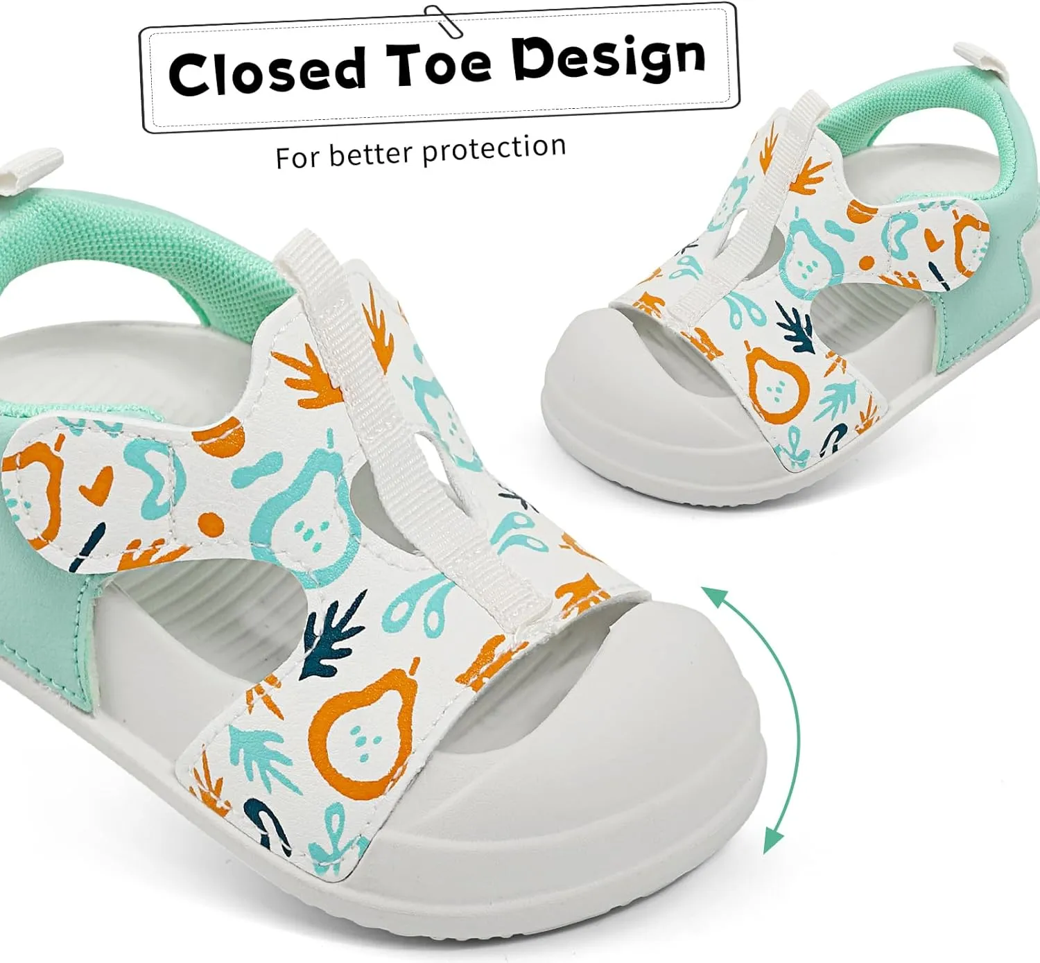 MK MATT KEELY Girls Boys Sandals Toddler Summer Closed Toe Athletic Sandals Kid Adjustable Non-slip Outdoor Sandal Lightweight Beach Shoes