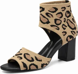 MOUSSE FIT Women's Block Heel Sandals, Casual Summer Shoes, Non-Slip Rubber Sole, Breathable Design