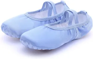 MSMAX Women's Ballet Shoes Satin Split Sole Flats for Dancing Gymnastic Yoga