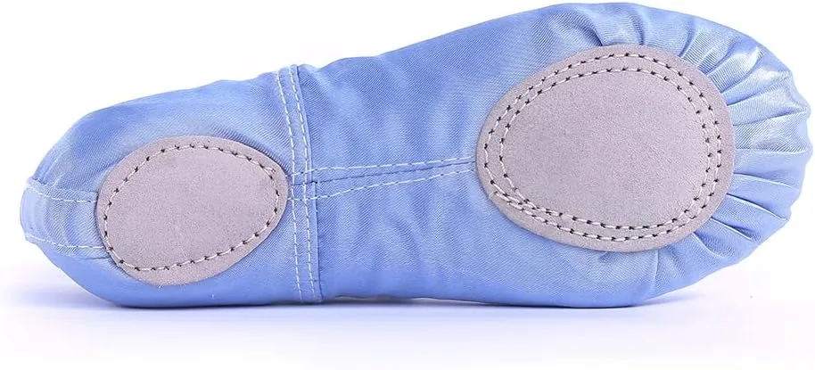 MSMAX Women's Ballet Shoes Satin Split Sole Flats for Dancing Gymnastic Yoga