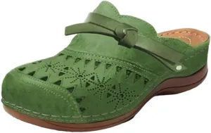 Mules for Women Clogs with Arch Support Slip on Shoes Vintage Closed Toe Snadals Casual Summer Wedge Sandals