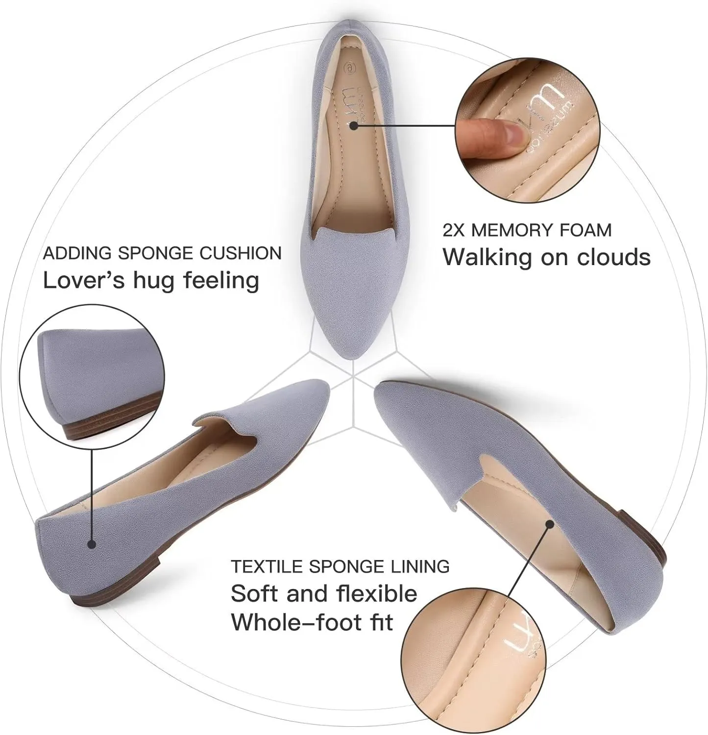 MUSSHOE Flat Shoes Women Comfortable Slip on Women's Flats