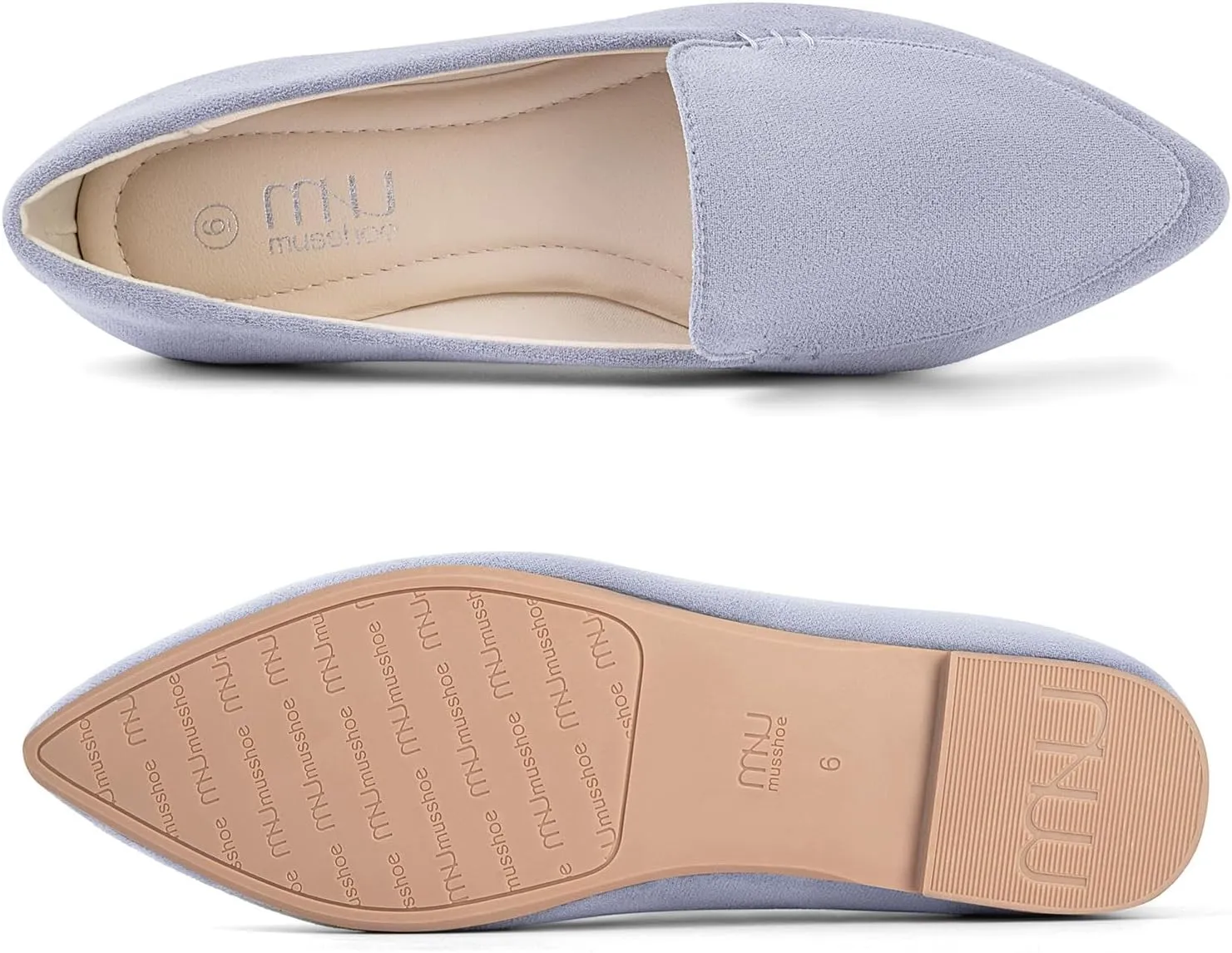 MUSSHOE Loafers for Women Comfortable Pointed Toe Memory Foam Women's Loafers