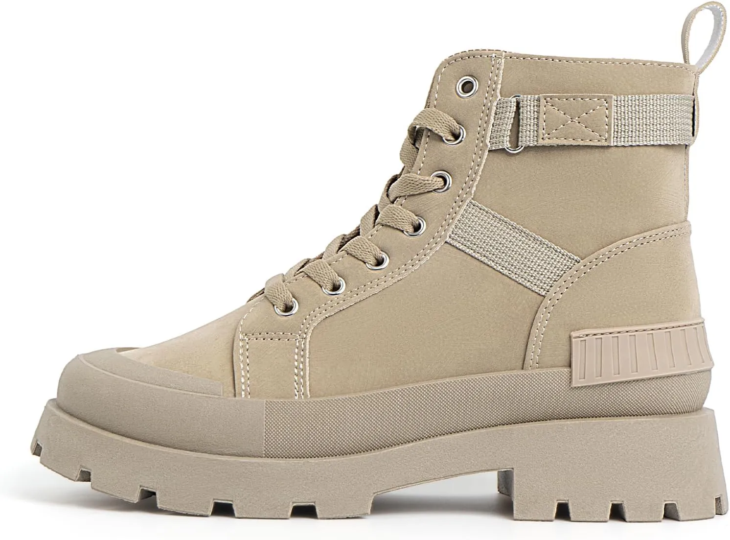 MUSSHOE Womens Combat Boots Fashion Ankle Boots for Women Lace up Heel Lug Sole
