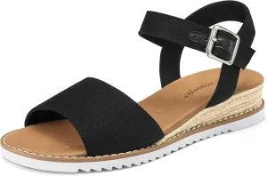 mysoft Women's Comfortable Wedge Sandals Casual Espadrilles Ankle Strap Open Toe Walking Summer Shoes