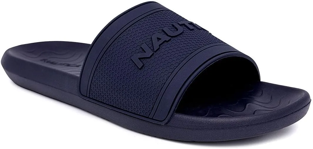 Nautica Men's Open Toe Slide Sandals - Comfortable Indoor & Outdoor Shower Slippers