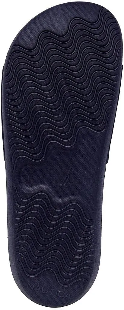 Nautica Men's Open Toe Slide Sandals - Comfortable Indoor & Outdoor Shower Slippers