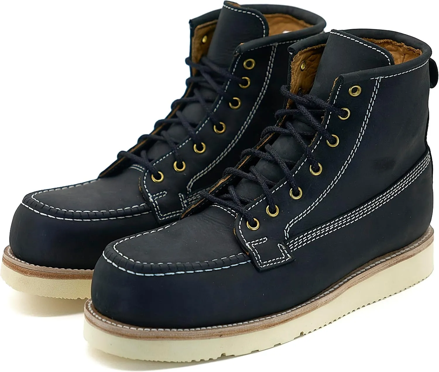 Nomad Heritage Composite Toe Work Boots, Moc Toe, Botos Con Casquillo Para Hombre De Trabajo, Slip & Oil Resistant, 100% Leather, Botas Con Casquillo