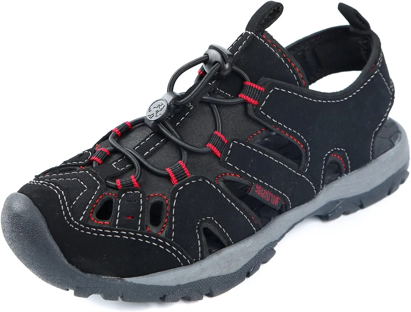 Northside unisex-child Burke II Athletic Sandal , Black/Red , 1 M US Little Kid
