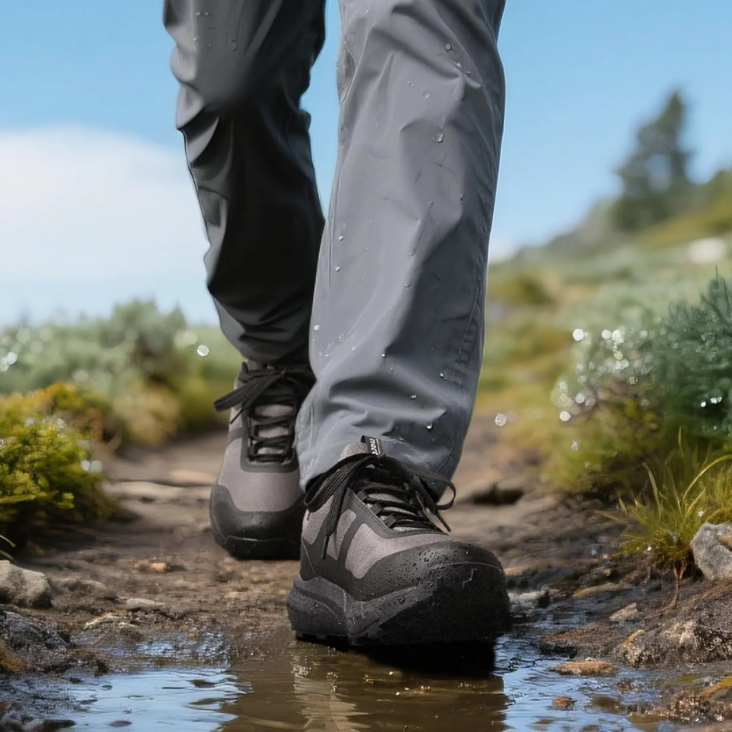 NORTIV 8 Men's Waterproof Hiking Shoes Lightweight Trekking Walking Fashion Sneakers with Arch Support for Camping Tennis Outdoor Training StreamRunner