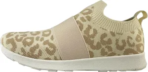 Not Rated Women's Casual Breathable Fly Knit Textile Leopard Jia Slip-on Sneakers