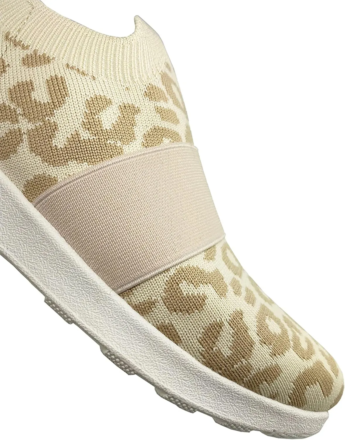 Not Rated Women's Casual Breathable Fly Knit Textile Leopard Jia Slip-on Sneakers