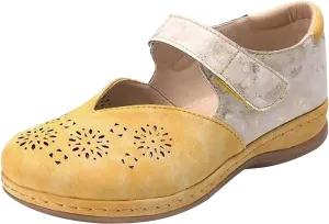 oiangi Hollow Breathable Sandals for Women Wedge Heel Summer Comfy Closed Toe Cutout Hook and Loop Leather Sandals Lightweight Casual Non-Slip Beach Shoes