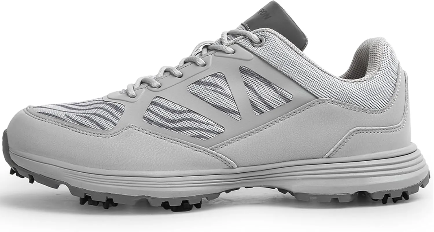 ONAIC Mens Golf Shoes with Spikes Waterproof Golf Sport Sneakers for Golf Trainers Big Size