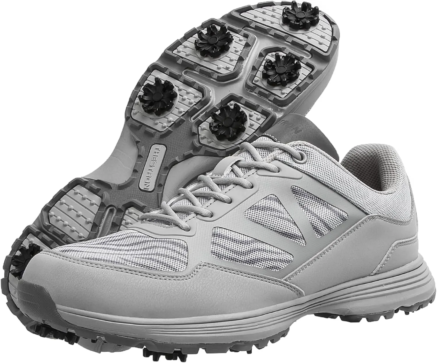 ONAIC Mens Golf Shoes with Spikes Waterproof Golf Sport Sneakers for Golf Trainers Big Size
