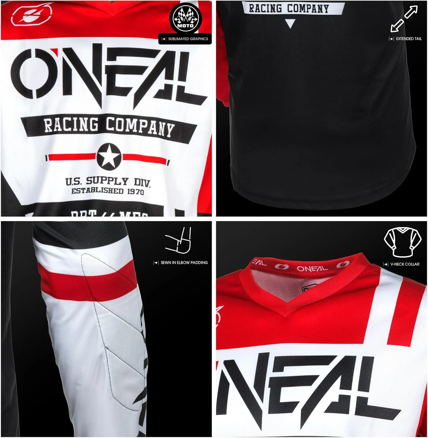 O'NEAL Element V.24 Jersey Youth Warhawk Black/White/Red L