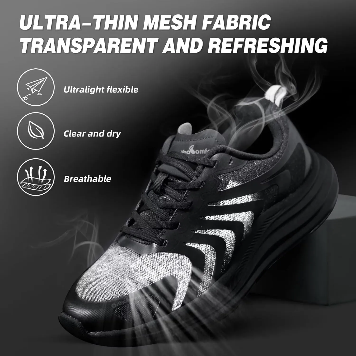 Orthopedic Road Running Shoes for Womens, Comfortable Casual Arch Support Plantar Fasciitis Flat Feet Tennis Walking Shoes, Orthotic Supportive Athletic Sports Sneakers for Foot Heel Pain Relief