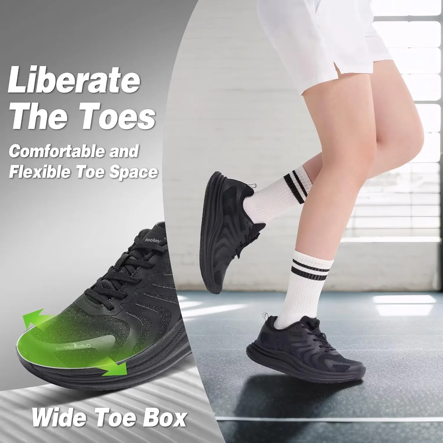 Orthopedic Road Running Shoes for Womens, Comfortable Casual Arch Support Plantar Fasciitis Flat Feet Tennis Walking Shoes, Orthotic Supportive Athletic Sports Sneakers for Foot Heel Pain Relief