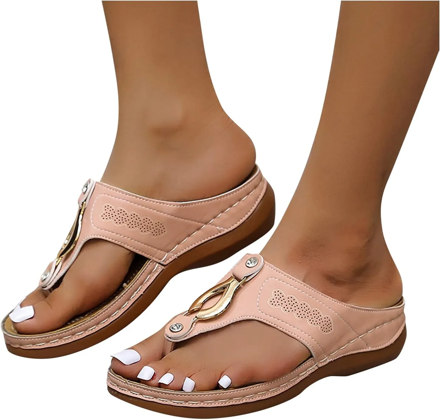 Orthotic Sandals for Women 2025 Slippers Orthopedic Womens Fashion Orthotic Flip Flops Yoga Mat Slides Comfort Plantar Fasciitis Arch Support Slip on Flat Sandals Ladies Soft Cushion