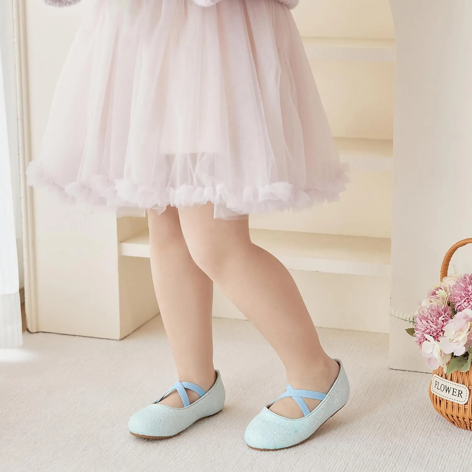 Otter MOMO Toddler Little Girls Party Dress Princess Shoes Slip On Mary Jane Ballerina Flats Shoes