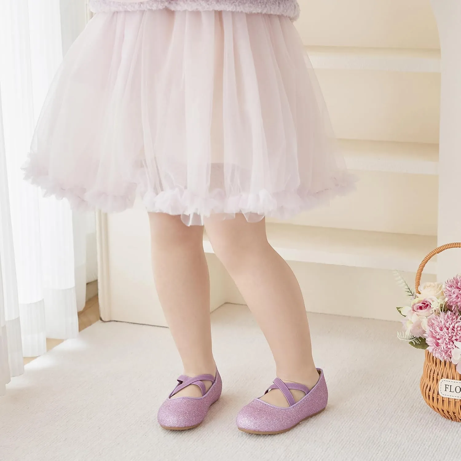Otter MOMO Toddler Little Girls Party Dress Princess Shoes Slip On Mary Jane Ballerina Flats Shoes