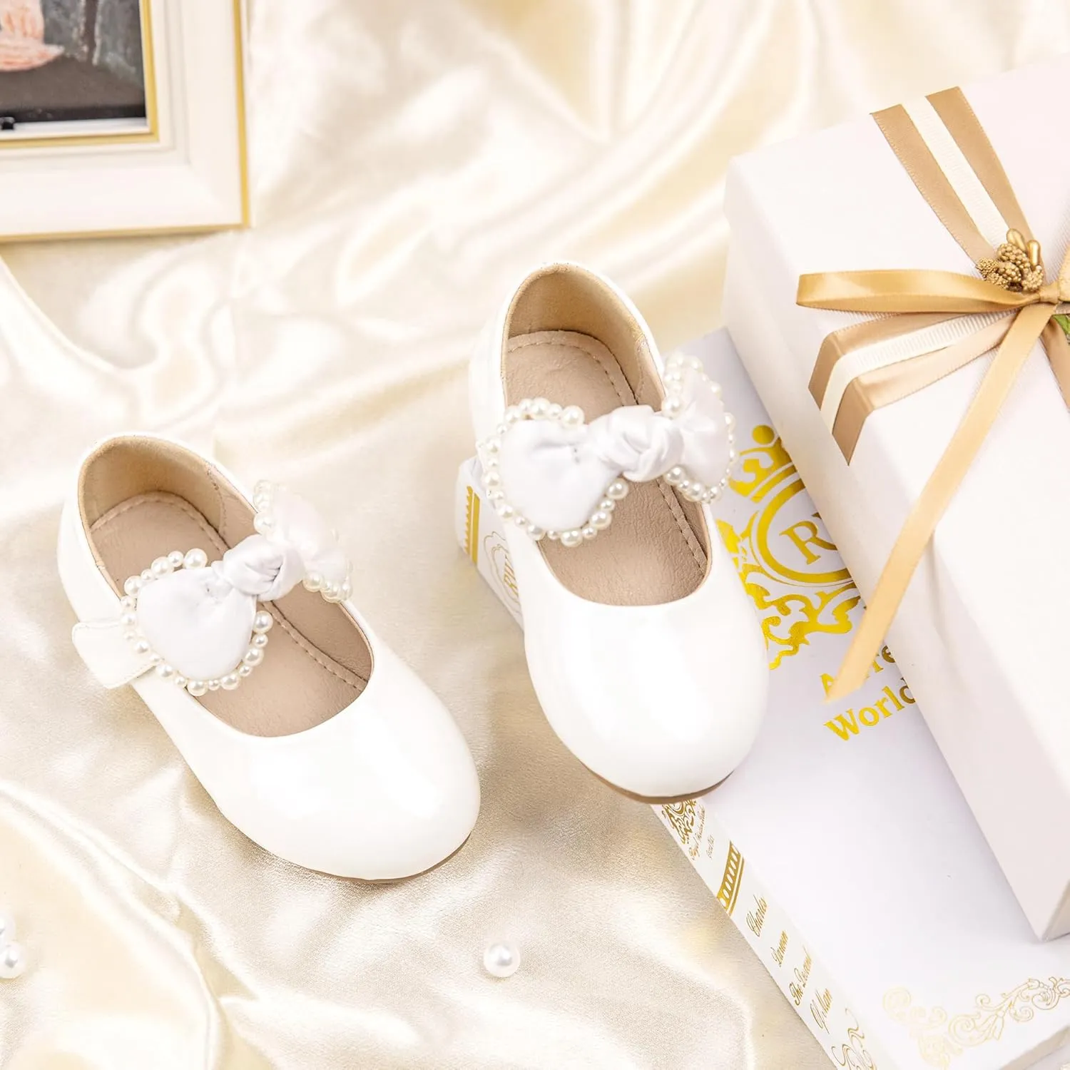 Otter MOMO Toddler Little Girls Party Dress Princess Shoes Slip On Mary Jane Ballerina Flats Shoes