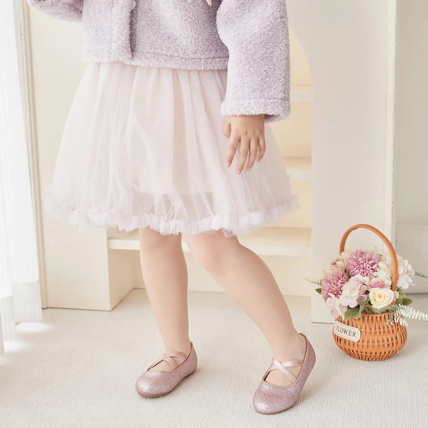 Otter MOMO Toddler Little Girls Party Dress Princess Shoes Slip On Mary Jane Ballerina Flats Shoes