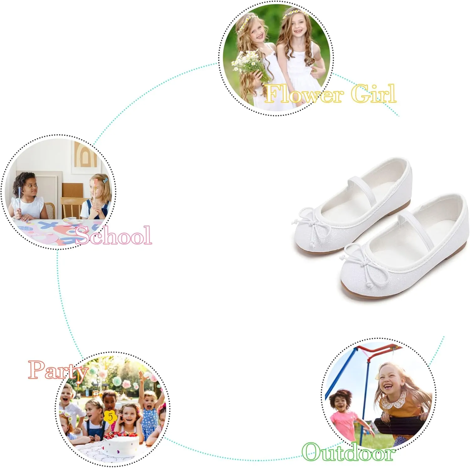 Otter MOMO Toddler Little Girls Party Dress Princess Shoes Slip On Mary Jane Ballerina Flats Shoes