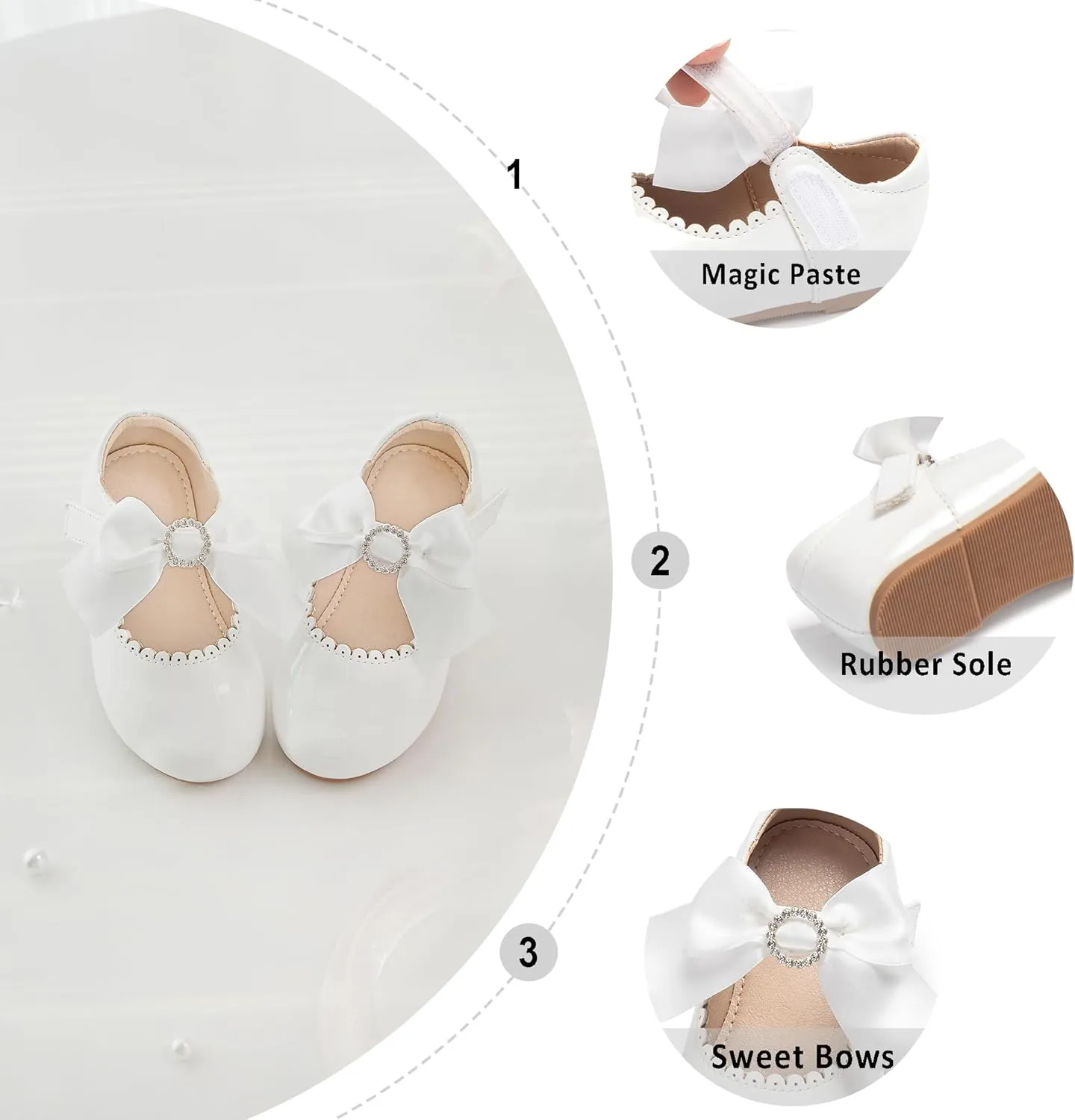 Otter MOMO Toddler Little Girls Party Dress Princess Shoes Slip On Mary Jane Ballerina Flats Shoes