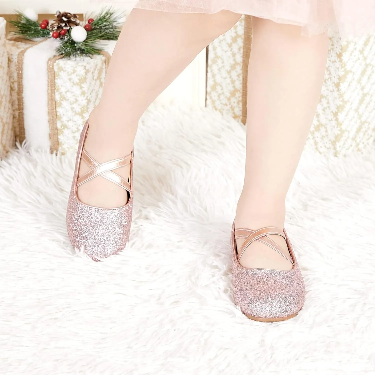 Otter MOMO Toddler Little Girls Party Dress Princess Shoes Slip On Mary Jane Ballerina Flats Shoes