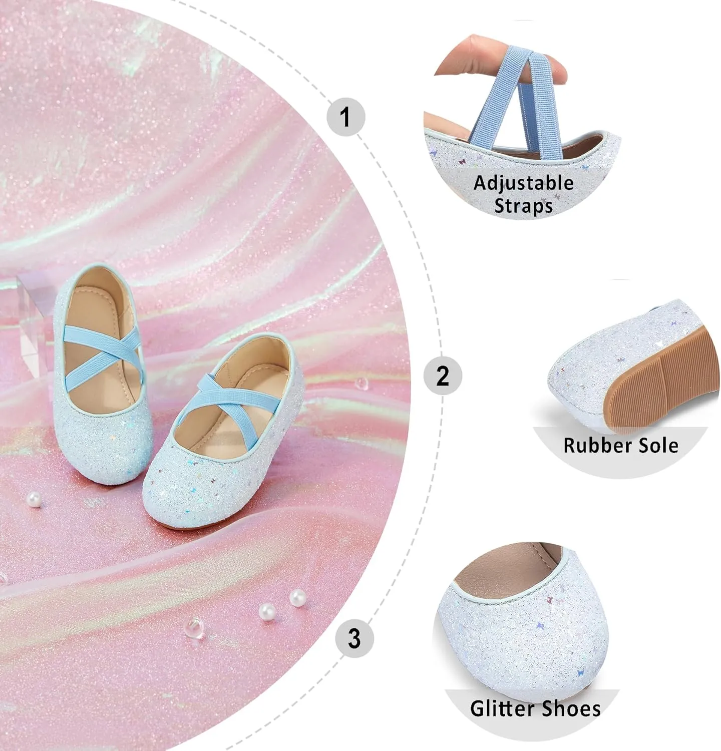 Otter MOMO Toddler Little Girls Party Dress Princess Shoes Slip On Mary Jane Ballerina Flats Shoes