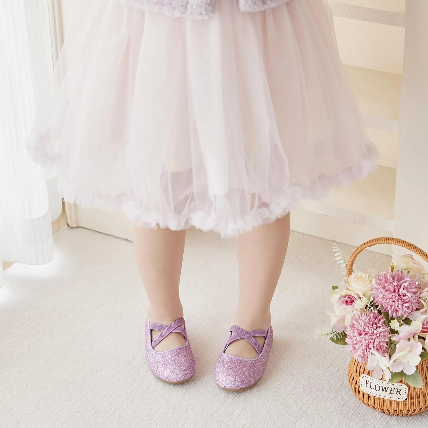 Otter MOMO Toddler Little Girls Party Dress Princess Shoes Slip On Mary Jane Ballerina Flats Shoes