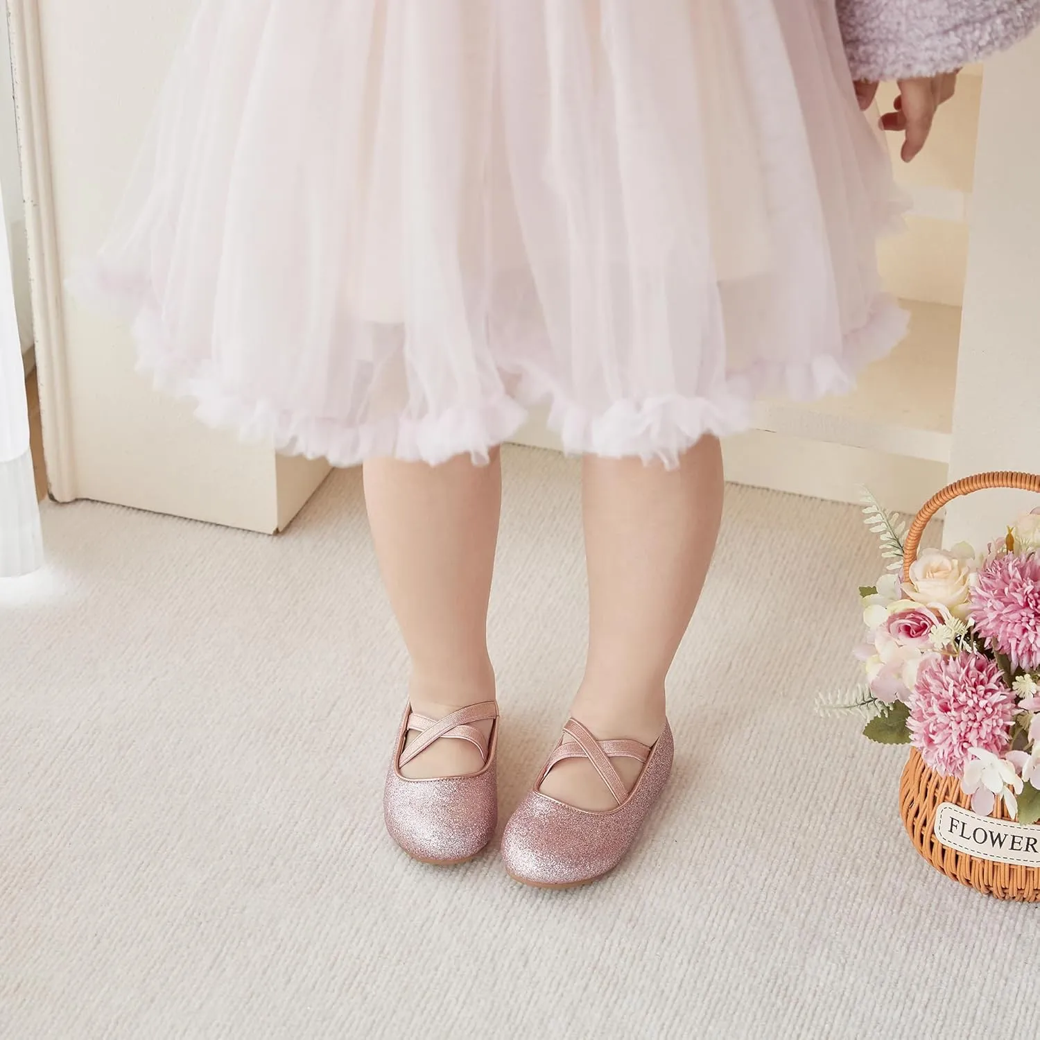 Otter MOMO Toddler Little Girls Party Dress Princess Shoes Slip On Mary Jane Ballerina Flats Shoes