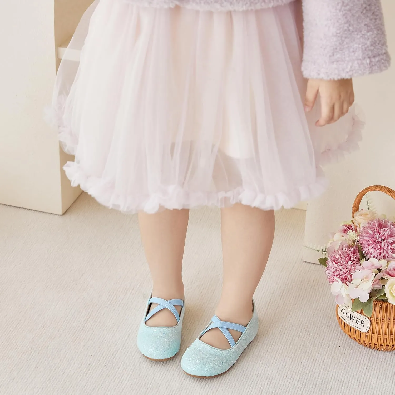Otter MOMO Toddler Little Girls Party Dress Princess Shoes Slip On Mary Jane Ballerina Flats Shoes