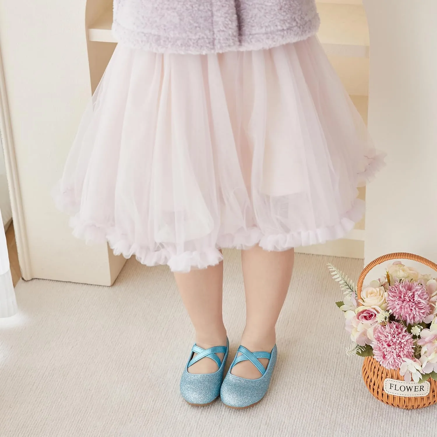 Otter MOMO Toddler Little Girls Party Dress Princess Shoes Slip On Mary Jane Ballerina Flats Shoes