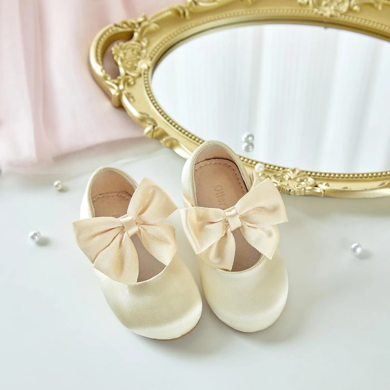 Otter MOMO Toddler/Little Girls Mary Jane Ballerina Flats Shoes Slip-on School Party Dress Shoes
