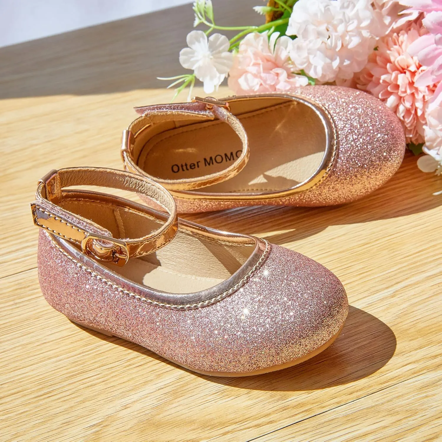 Otter MOMO Toddler/Little Girls Mary Jane Ballerina Flats Shoes Slip-on School Party Dress Shoes