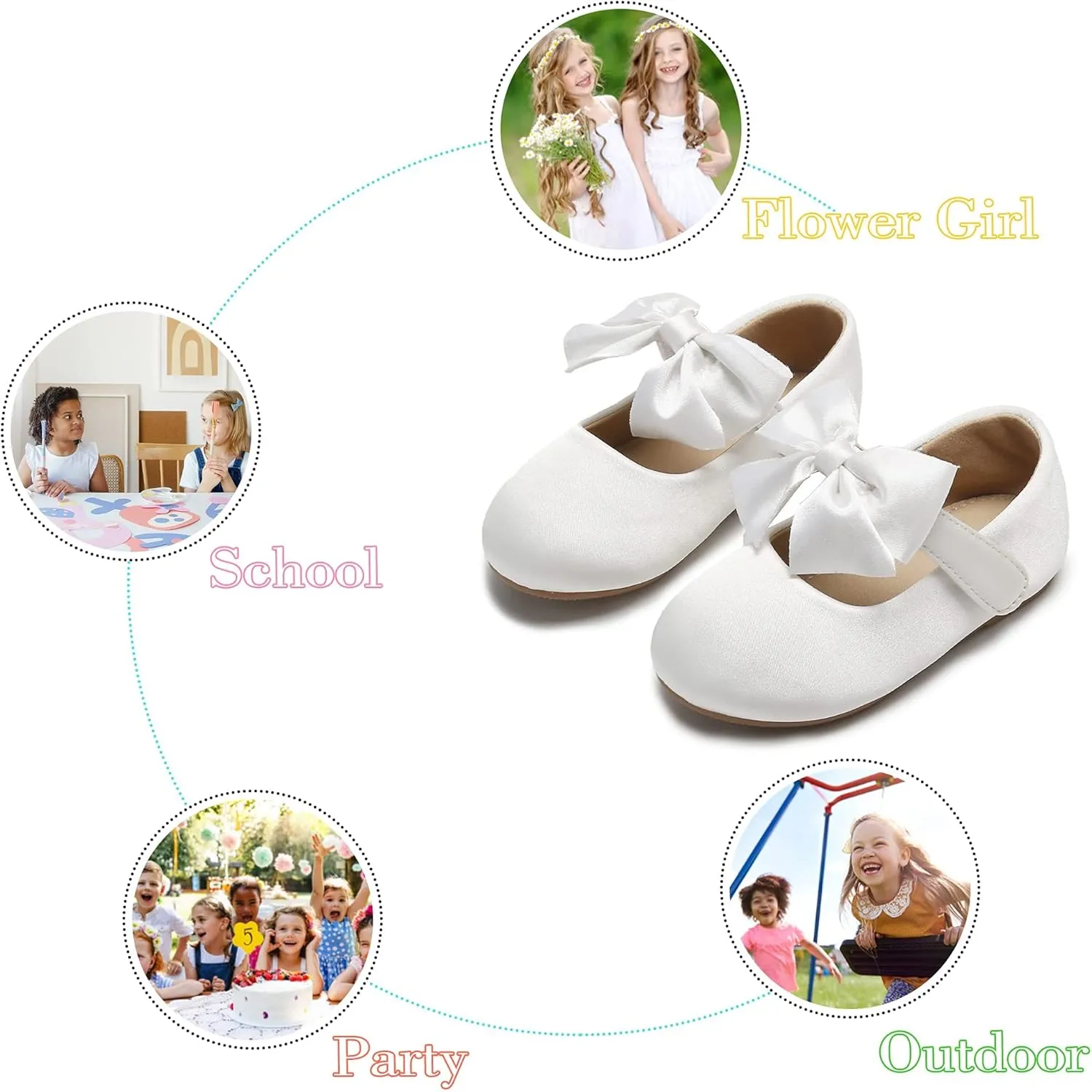 Otter MOMO Toddler/Little Girls Mary Jane Ballerina Flats Shoes Slip-on School Party Dress Shoes