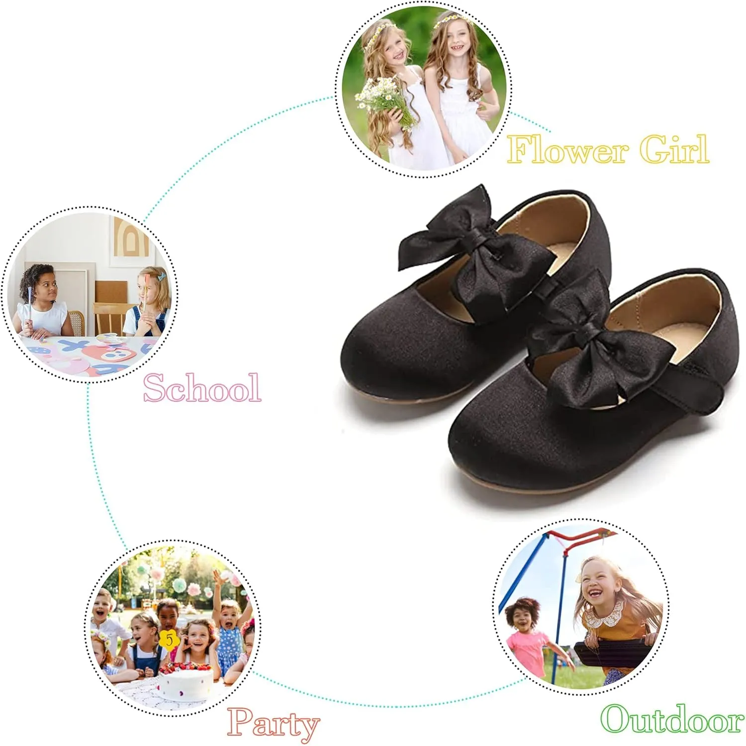 Otter MOMO Toddler/Little Girls Mary Jane Ballerina Flats Shoes Slip-on School Party Dress Shoes