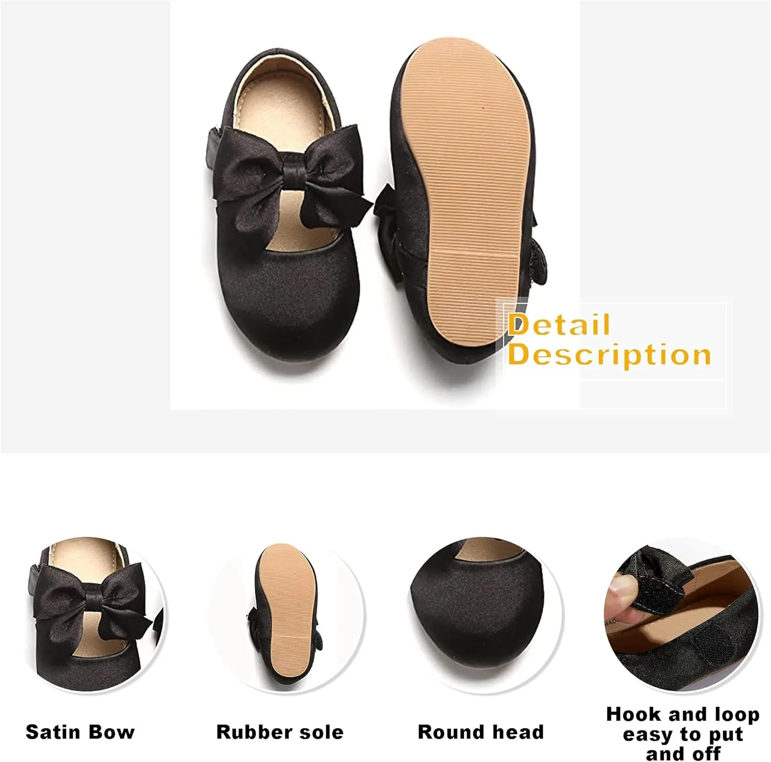 Otter MOMO Toddler/Little Girls Mary Jane Ballerina Flats Shoes Slip-on School Party Dress Shoes