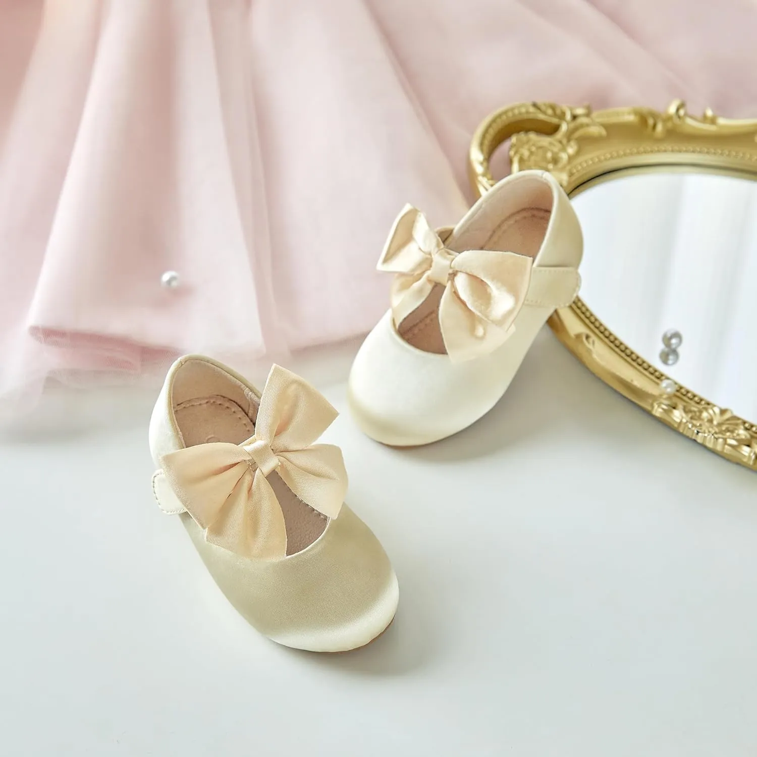 Otter MOMO Toddler/Little Girls Mary Jane Ballerina Flats Shoes Slip-on School Party Dress Shoes