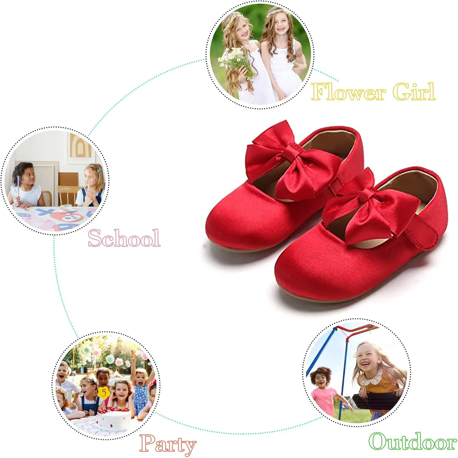 Otter MOMO Toddler/Little Girls Mary Jane Ballerina Flats Shoes Slip-on School Party Dress Shoes