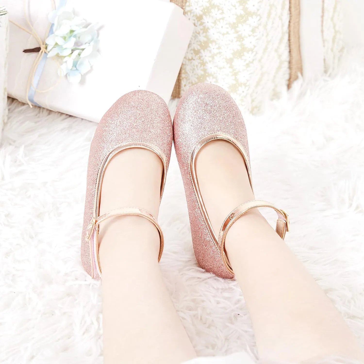 Otter MOMO Toddler/Little Girls Mary Jane Ballerina Flats Shoes Slip-on School Party Dress Shoes
