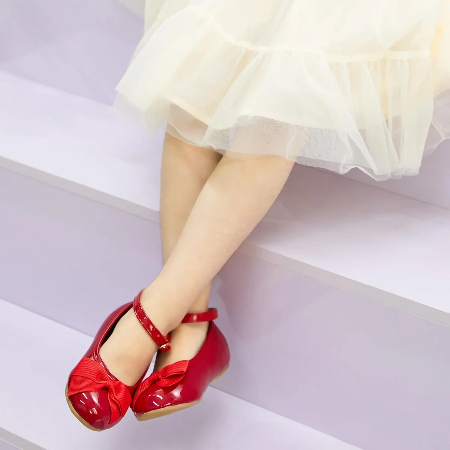 Otter MOMO Toddler/Little Girls Mary Jane Ballerina Flats Shoes Slip-on School Party Dress Shoes
