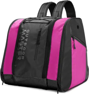 OutdoorMaster 38L Ski Boot Bag, Air Travel Snowboard Boot Backpack with Waterproof Bottom for Ski Helmet, Goggles and Gloves