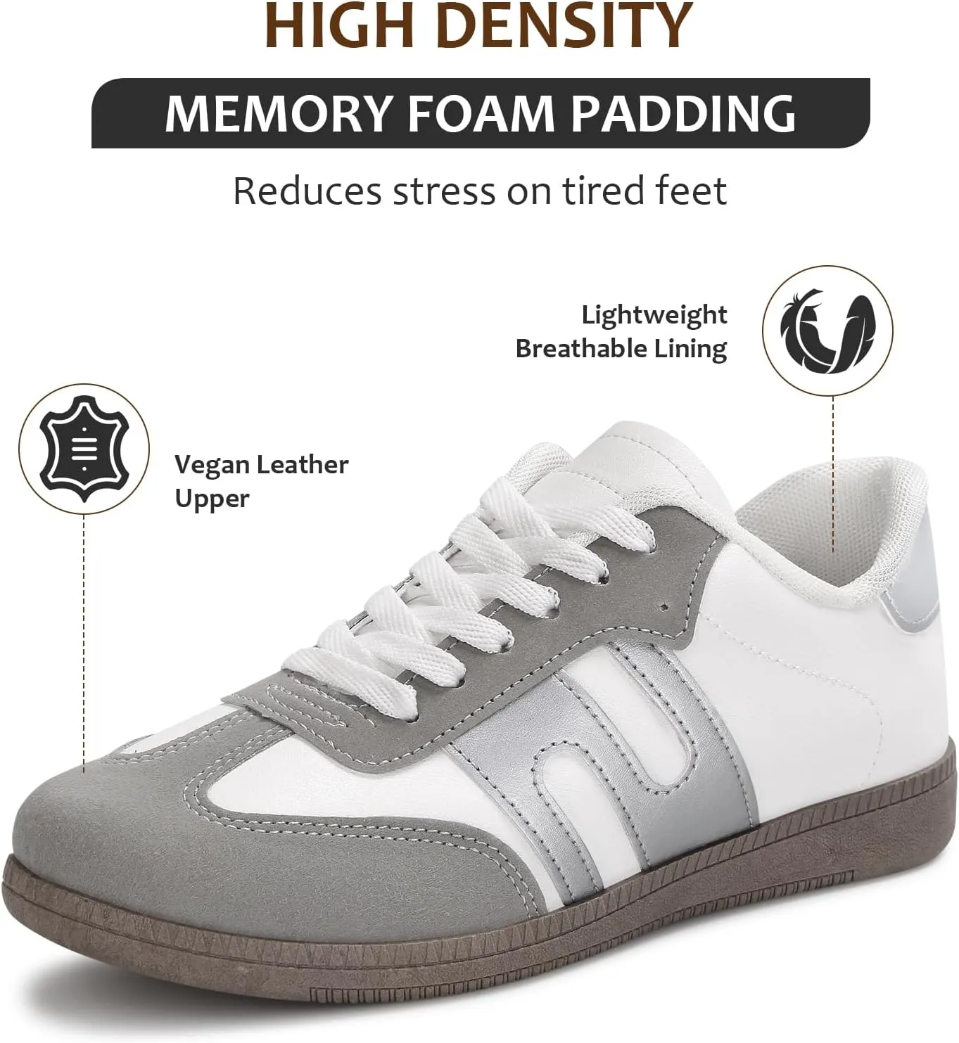 Padgene Womens Fashion Sneakers Women's Retro Shoes Casual Tennis Comfortable Walking Shoes Lace-Up Non Slip Sneakers for Women
